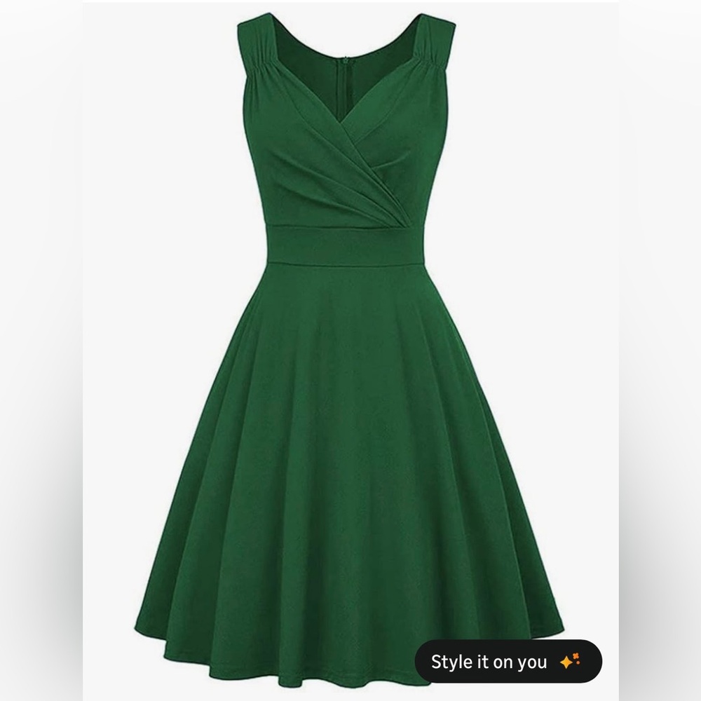 Grace Karin Forest Green Midi Dress